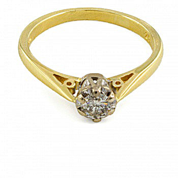 18ct gold Diamond solitaire Ring size M